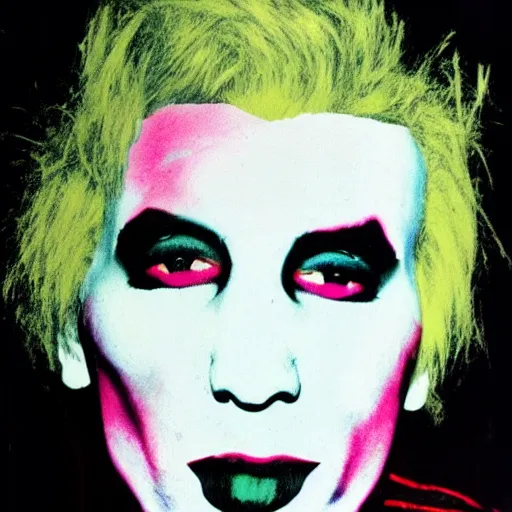 Image similar to andy warhol as marilyn manson