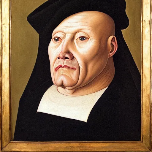 Prompt: a portrait a very ordinary person, Jean Fouquet, oil painting, anatomically correct, beautiful perfect face, large brushstrokes, sharp focus, Highly Detailed