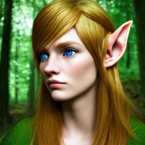 A Beautiful Portrait Of A Forest Elf Golden Hair 8k Stable