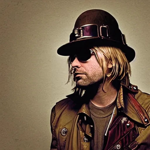 Image similar to kurt cobain from the future, steampunk