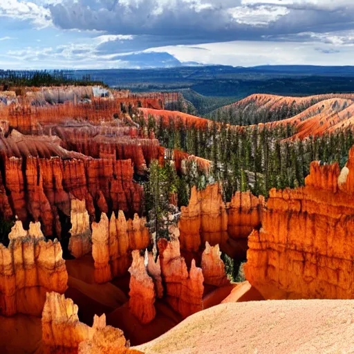 Prompt: the landscape of bryce canyon
