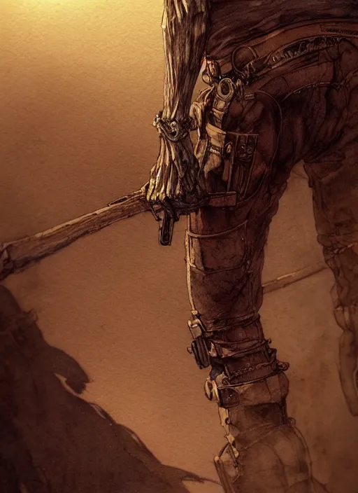 Image similar to portrait, A wounded skeleton cowboy watching the sunset, watercolor, dramatic lighting, cinematic, establishing shot, extremely high detail, foto realistic, cinematic lighting, pen and ink, intricate line drawings, by Yoshitaka Amano, Ruan Jia, Kentaro Miura, Artgerm, post processed, concept art, artstation, matte painting, style by eddie mendoza, raphael lacoste, alex ross