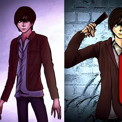 Prompt: Light Yagami in Dead By Daylight game