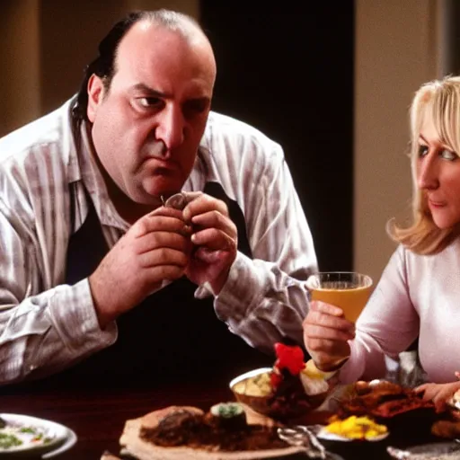 Image similar to tony soprano eating carmela soprano