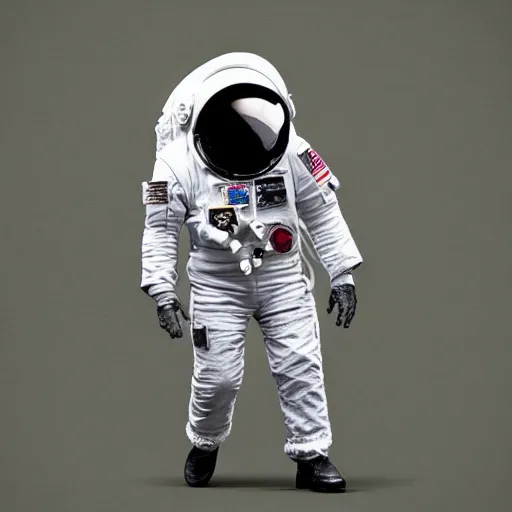 Prompt: realistic photo zombie astronaut floating textLuke