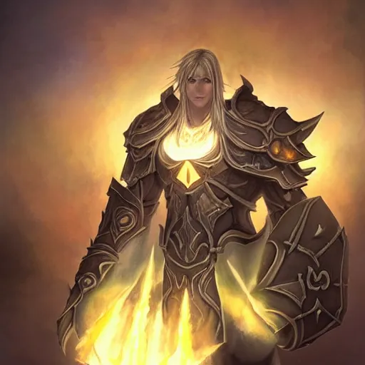 Prompt: world of warcraft lightforged paladin, artstation hall of fame gallery, editors choice, #1 digital painting of all time, most beautiful image ever created, emotionally evocative, greatest art ever made, lifetime achievement magnum opus masterpiece, the most amazing breathtaking image with the deepest message ever painted, a thing of beauty beyond imagination or words