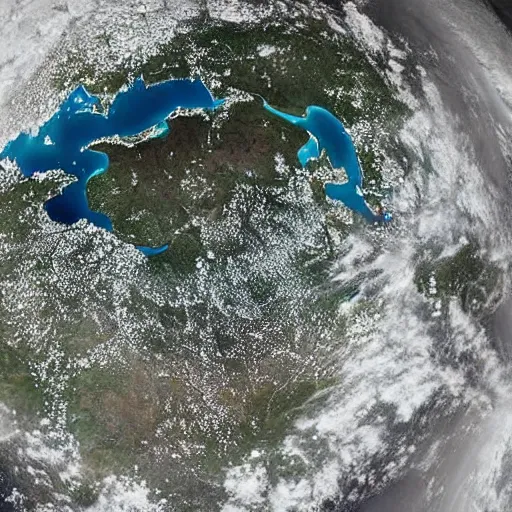 Image similar to the planet siberian as viewed from space