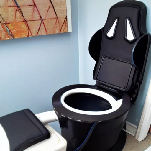 Image similar to gaming chair combined with a toilet