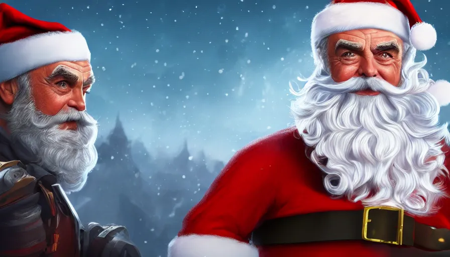 Prompt: Sean Connery as Santa Claus, hyperdetailed, artstation, cgsociety, 8k