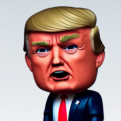 Image similar to full body 3d render of donald trump as a funko pop, studio lighting, white background, transparent background, blender, trending on artstation, 8k, highly detailed