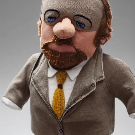 Image similar to photo of a slavoj zizek plush toy, promotional photo, high - detail, professional photograph,