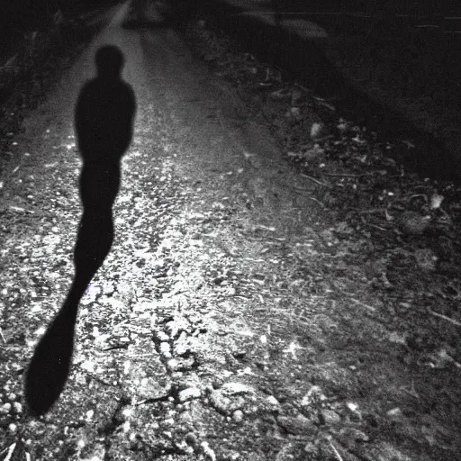 Image similar to 2 0 0 0 s cam trail footage of a demonic shadow figure at night, realistic