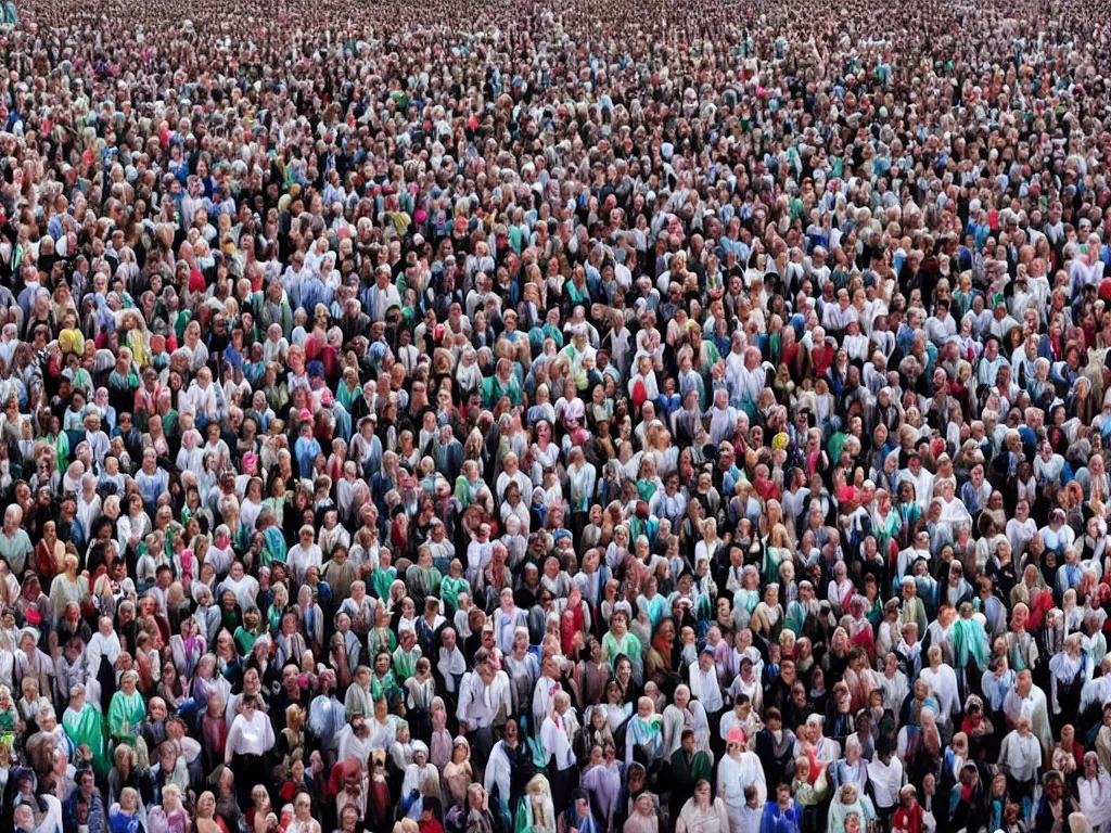 Image similar to 10,100 humans form a choir and sing to welcome the lord's arrival