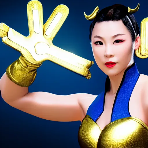 Prompt: Chun-Li, head and shoulders, studio photo, 4k