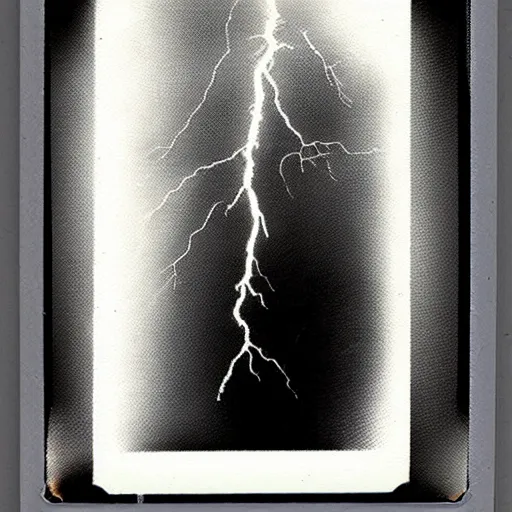 Prompt: polaroid of a lightning strike expressive beautiful hard edges high contrast brush
