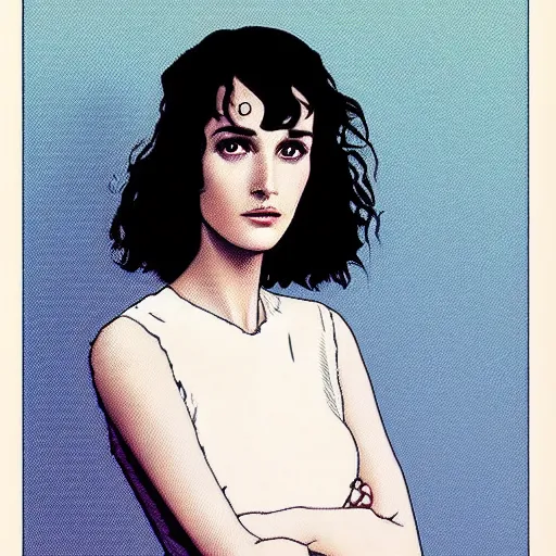 Image similar to “ winona ryder retro minimalist portrait by jean giraud, moebius, sharp, smooth face, comic!!!, 8 k ”