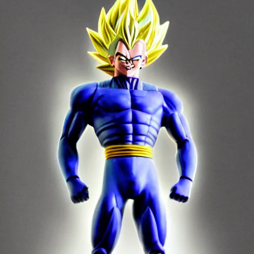 Prompt: statue of vegeta from dragon ball z, detailed and without artifacts