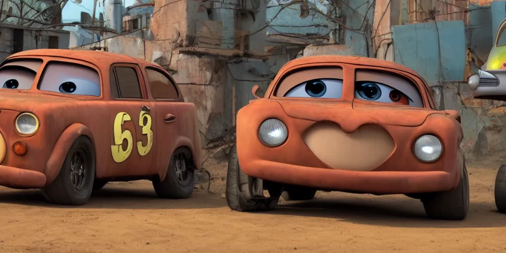 Image similar to mater from pixar cars is a volkswagen jetta