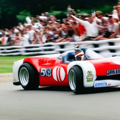Image similar to Tupac the rapper wins Goodwood festival of speed, picture, magazine, 90s, motion blur