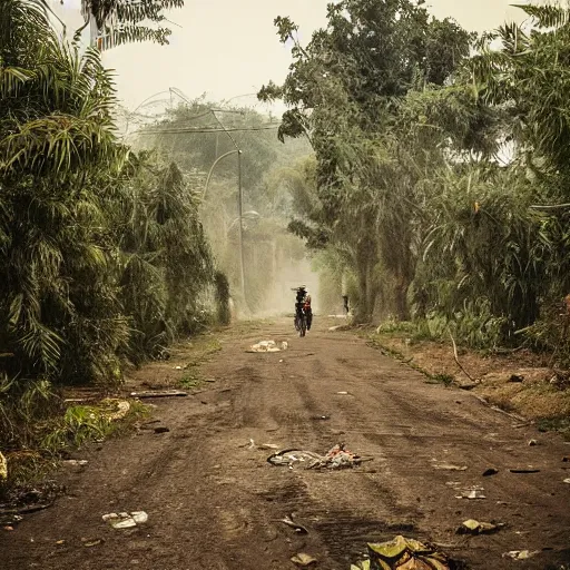 Image similar to post apocalyptic city of lagos with forests and overgrown vegetation photography