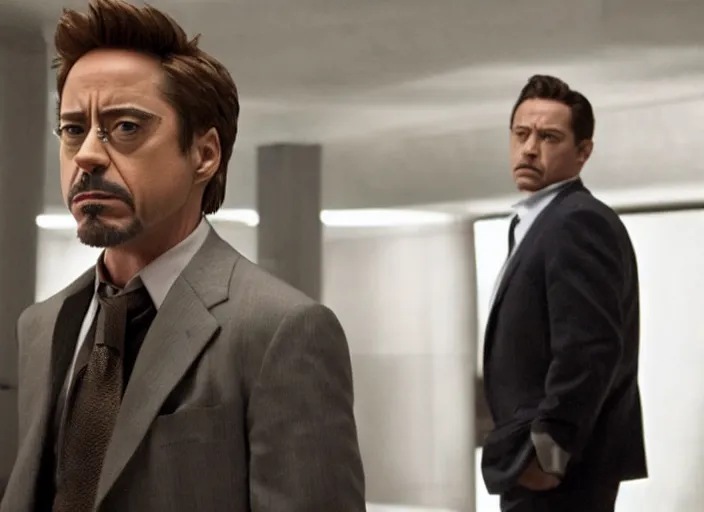 Image similar to film still of Robert Downey Jr as Cobb in Inception, 4k