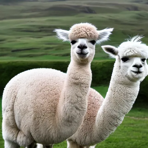 Image similar to <picture quality=hd+ mode='attention grabbing'>The dawn of the age of alpacas</picture>