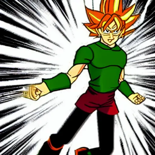 Image similar to shaggy rogers(as the legendary super saiyan) powering up to beyond 100% power