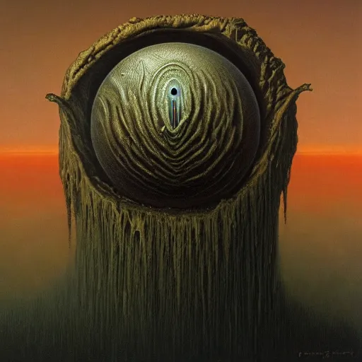 Prompt: Creature in space holding a planet made by Zdzislaw Beksinski, Jeffrey Smith and H.R. Giger, oil on canvas, 8k highly professionally detailed, trending on artstation