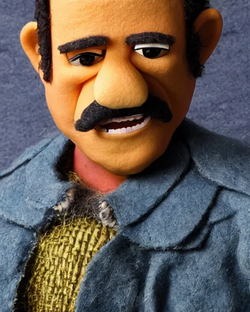 Image similar to tuco salamanca as a muppet. highly detailed felt. hyper real photo. 4 k.