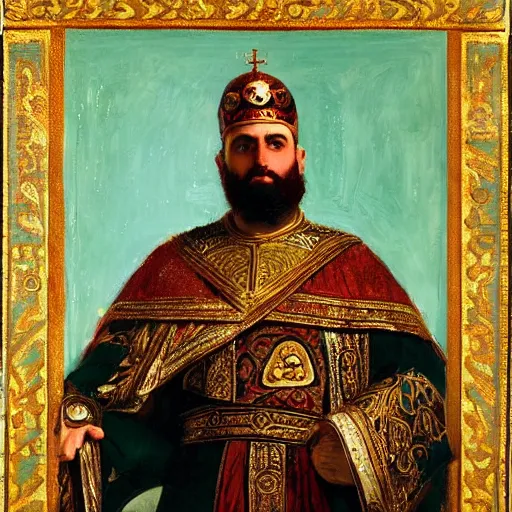 Image similar to painting of a byzantine emperor by john - joseph benjamin constant