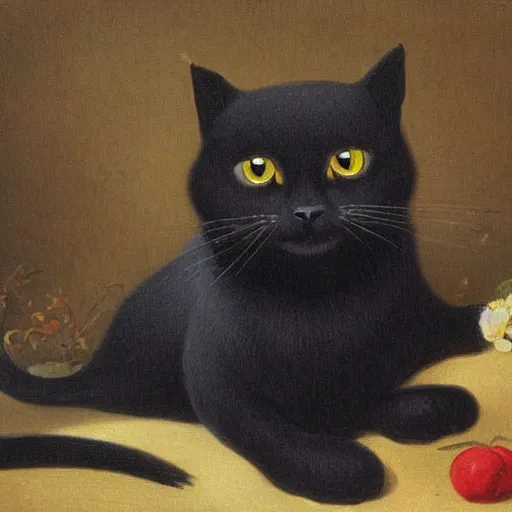 Prompt: a cute black cat by Durand, Asher Brown
