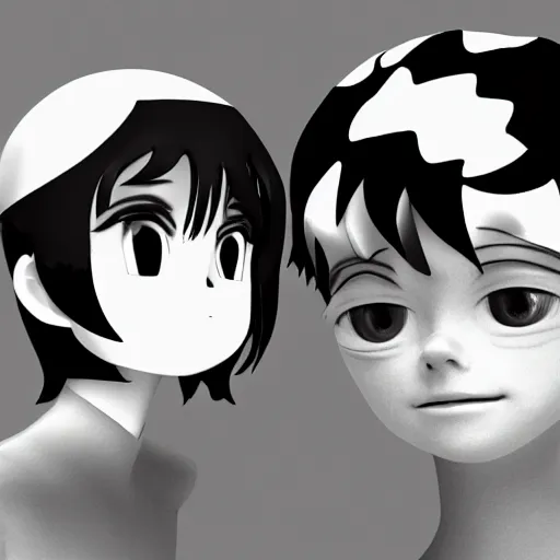 Image similar to dreams of a better life for me and shinji ikari, in the style of jamie hewlett and riyoko ikeda, 3 d render ar