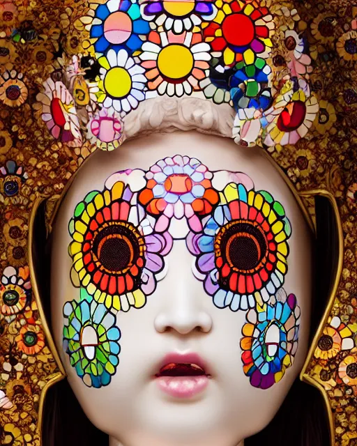 Prompt: a beautiful girl, by takashi murakami, intricate sculpture, hyper realistic, extremely detailed and beautiful aesthetic face, 8 k resolution