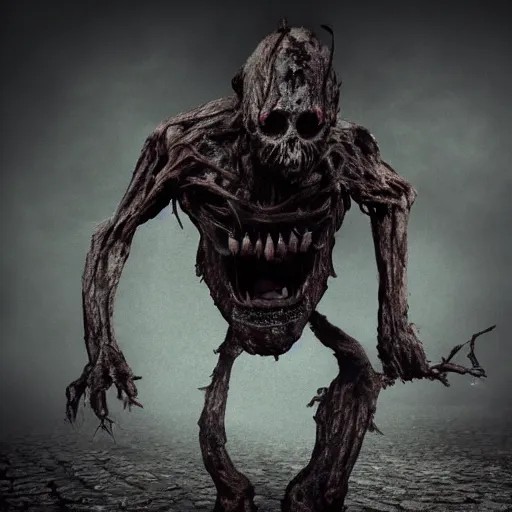 Image similar to full body, horrifying, killer, creepy, dead, detailed, 8 k, hyperrealistic, dramatic lighting, high resolution, cinematic, beast bendy, running