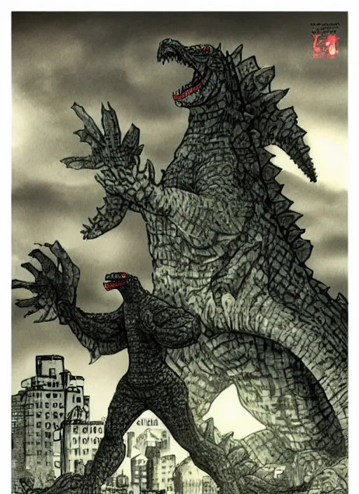 Prompt: Female Godzilla