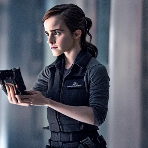 Prompt: Movie still of protomolecule Emma Watson in The Expanse