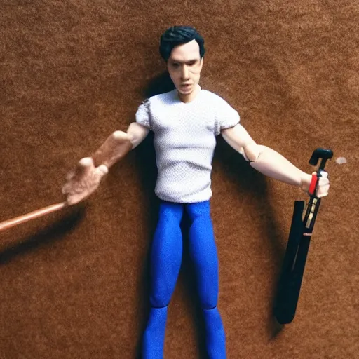 Prompt: take that band action figure, figurine, product photo, realistic