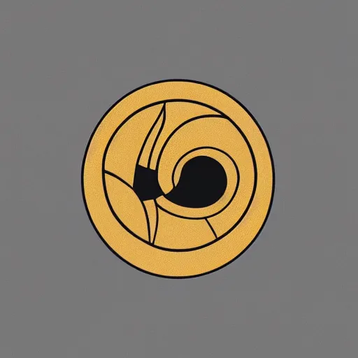 Image similar to circular logo of a muad'dib mouse from dune in minimalist style