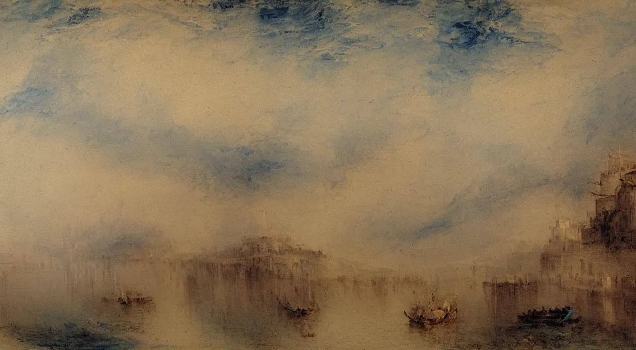 Image similar to a painting of a Japanese castle, by J. M. W. Turner