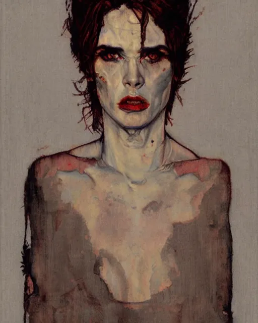 Prompt: portrait of the devil by greg rutkowski in the style of egon schiele