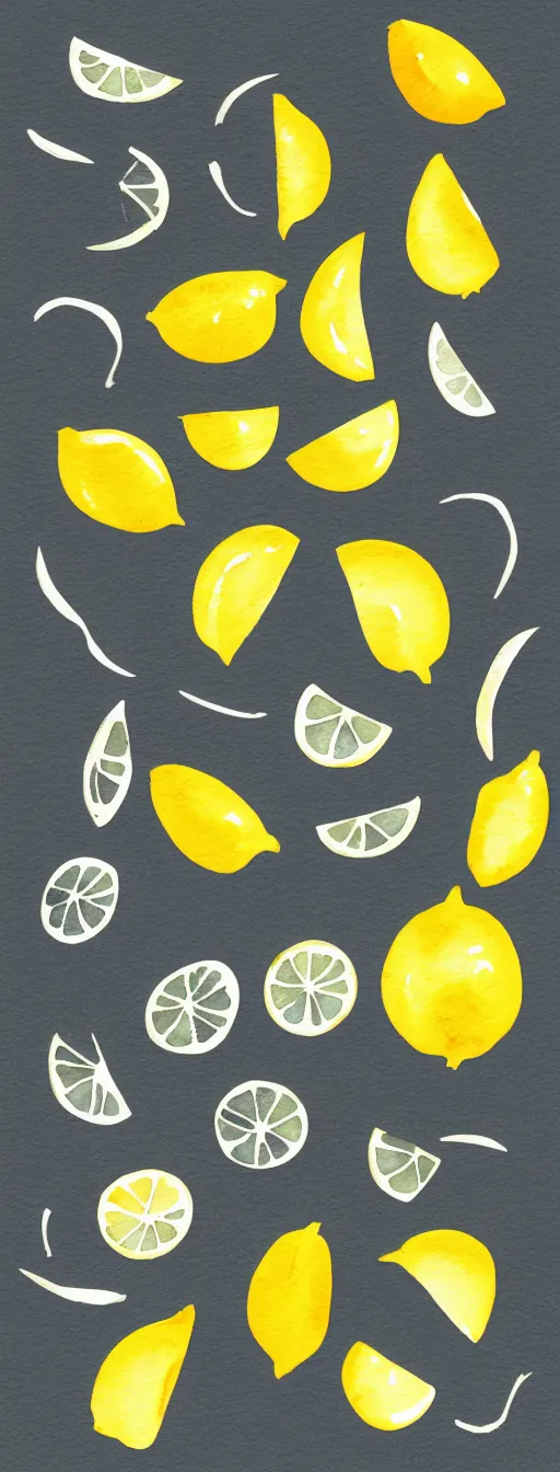 Image similar to minimalist watercolor art of a lemons on white background, illustration, vector art