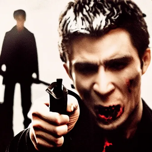 Image similar to <movie still>Vampires Holding Guns</movie>