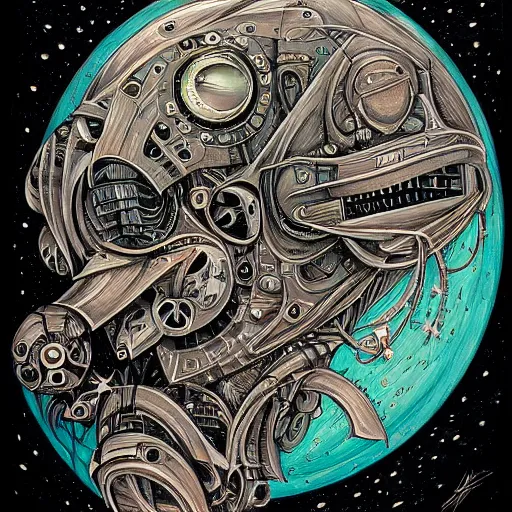 Image similar to a beautiful painting of robot by aaron horkey, trending on artstation