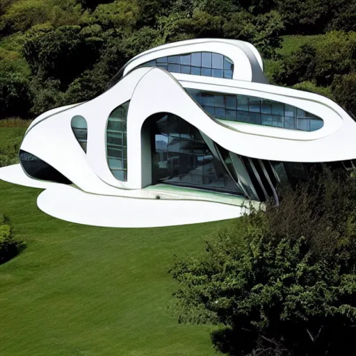 Image similar to house designed by zaha hadid