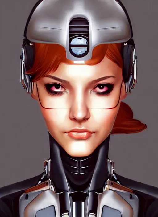 Prompt: portrait of a cyborg woman who turns her head to the ((((((right))))) left+351 (((((up))))) (((((down))))) by Artgerm,eyes closed , biomechanical, hyper detailled, trending on artstation