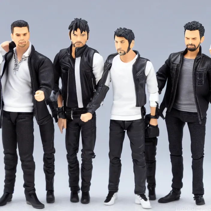 Prompt: detailed figures of the backstreet boys, first 4 figures, detailed product photo