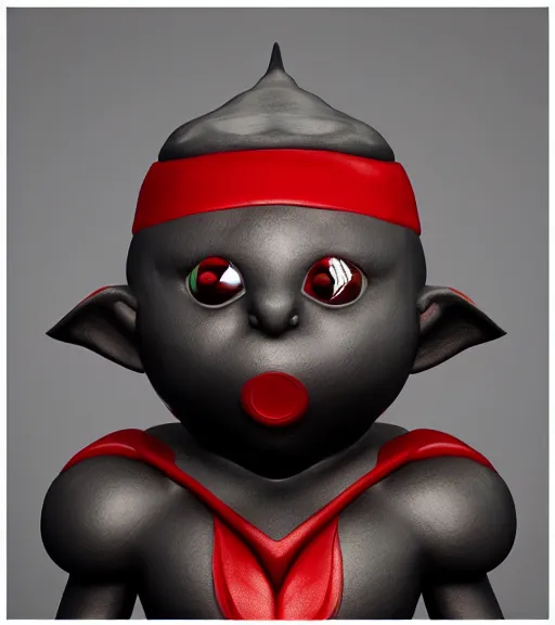 Image similar to a sculpture of cute wizard black red 3 d by jeff koons ray tracing, octane redner brilliantly coloured, trending on artstation, unreal engine, hdr, polished