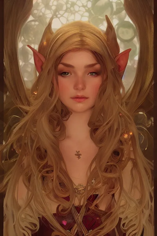 Prompt: beautiful, beautiful elf, final fantsy, digital painting, portrait , cinematic lighting, highly detailed, artstation, concept art, illustration, smooth, sharp focus, editor's pickup, trending on artstation, trending on deviantart, alphonse mucha, WLOP