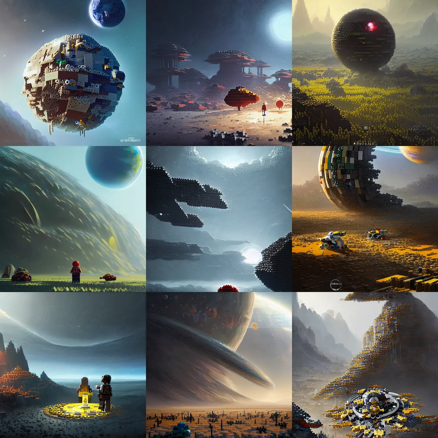 Prompt: a planet made of legos,digital art,ultra realistic,ultra detailed,art by greg rutkowski,cinematic