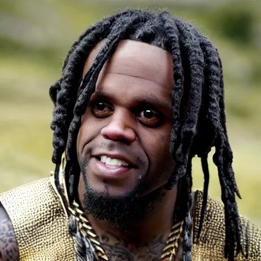 Prompt: Rapper Chief Keef In Vikings 4K quality super realistic